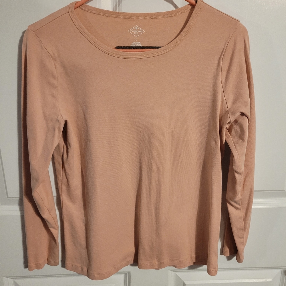 St Johns Bay long sleeve large blush tee